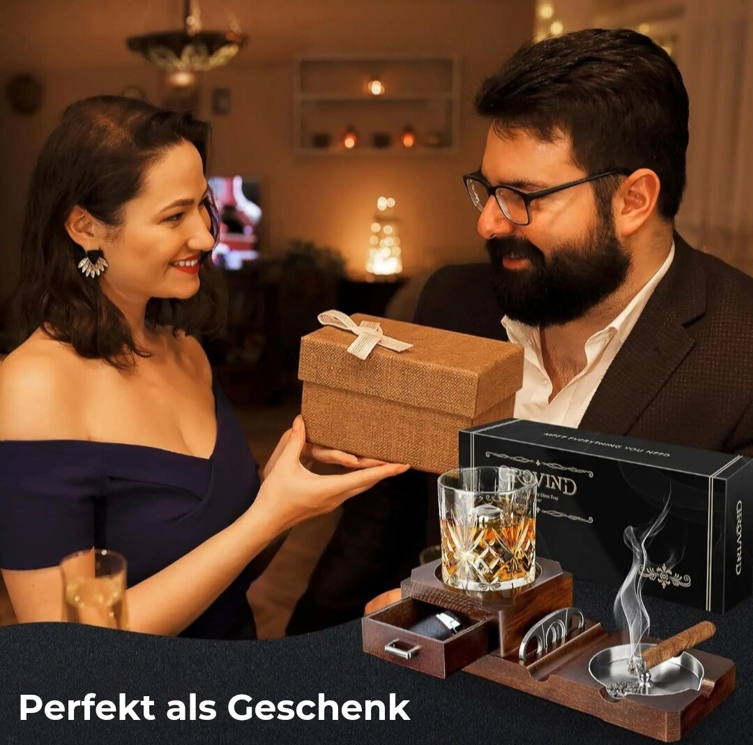 SpiritMate - Whiskey-Tablet mit Zigarrenaschenbecher