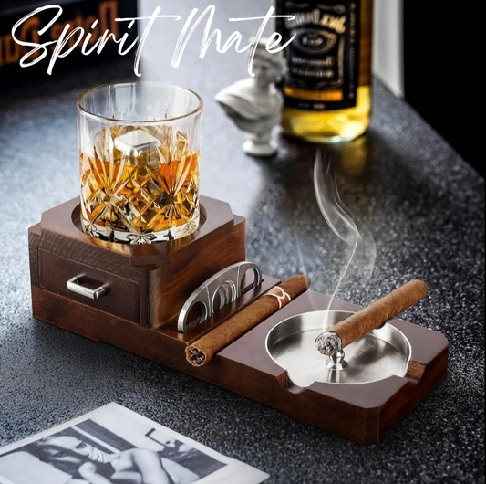 SpiritMate - Whiskey-Tablet mit Zigarrenaschenbecher